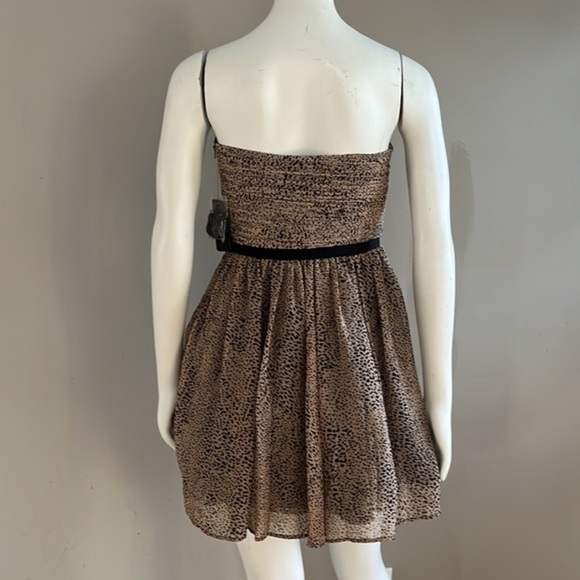 GUESS Leopard Print Strapless Black / Brown Mini Dress Size M‎ NWT - Picture 8 of 15